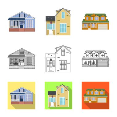 Bina ve açık yalıtılmış nesne sembol. Bina ve çatı hisse senedi simgesi için web topluluğu.