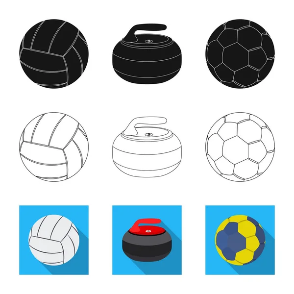 Objeto aislado de deporte y logo de pelota. Conjunto de deporte e ilustración de vector de stock atlético . — Vector de stock