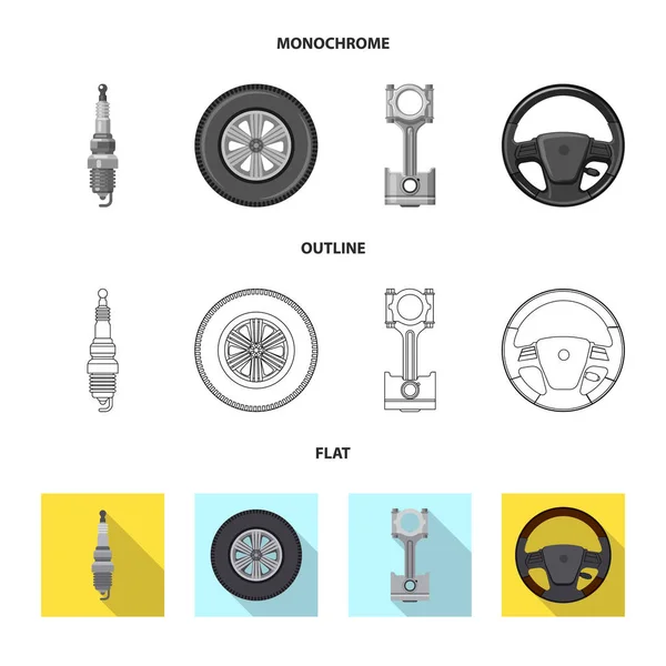 自動車のデザインのベクトルし、そのサイン。Web の自動と車の銘柄記号のコレクション. — ストックベクタ