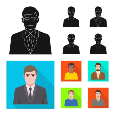 Vektör tasarımı bir saç modeli ve meslek işaret. Hisse senedi vektör çizim saç modeli ve karakter kümesi.