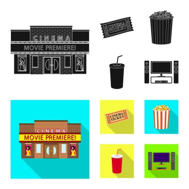 Televizyon ve filme simge vektör Illustration. Televizyon ve web için hisse senedi simgesi ile ilgilenen koleksiyonu.