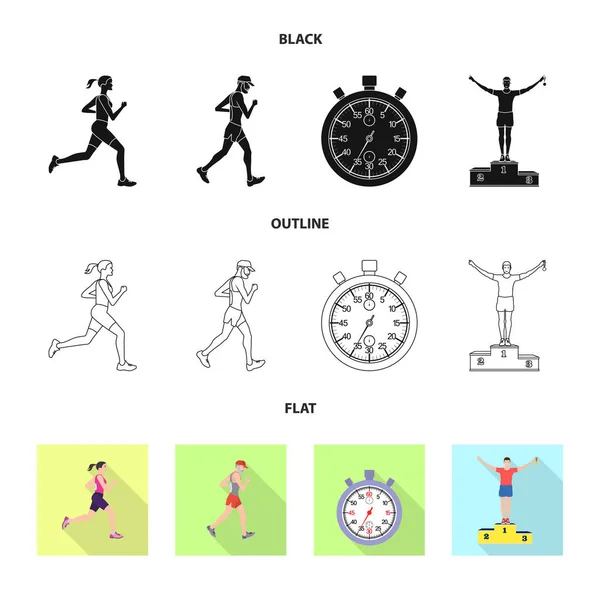 Objet isolé du sport et icône gagnante. Collection de sport et de fitness stock symbole pour le web . — Image vectorielle