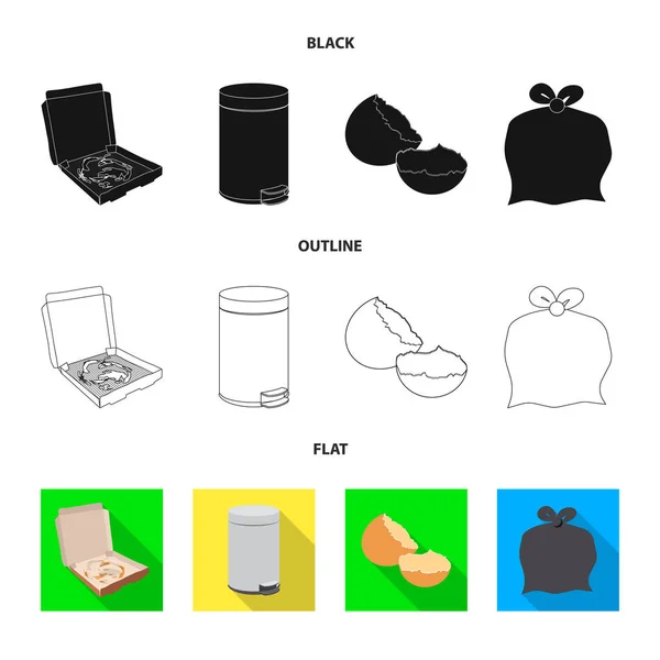 Projeto vetorial de despejo e tipo de símbolo. Conjunto de ícone de vetor de lixo e lixo para estoque . —  Vetores de Stock