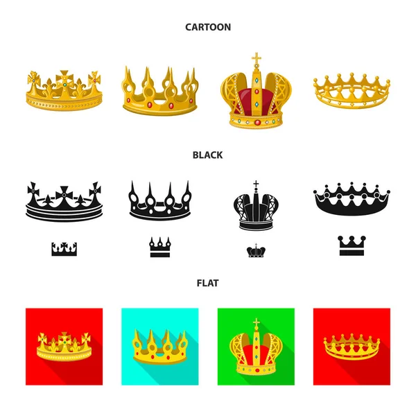 Vektorillustration av medeltida och adeln ikon. Uppsättning av medeltida och monarkin vektor ikon för lager. — Stock vektor
