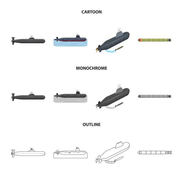 Objeto isolado de guerra e logotipo do navio. Coleção de guerra e símbolo de estoque de frota de web . —  Vetores de Stock