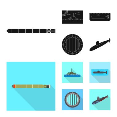 İşareti savaş ve gemi tasarımı vektör. Savaş ve filo hisse senedi vektör çizim.