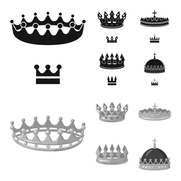 Isolierte Objekt des Mittelalters und des Adels Logo. Set von mittelalterlichen und Monarchie Stock Vektor Illustration. — Stockvektor
