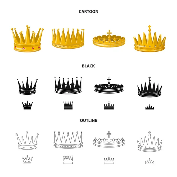 Vektorillustration av medeltida och adeln logotyp. Uppsättning av medeltida och monarkin vektor ikon för lager. — Stock vektor