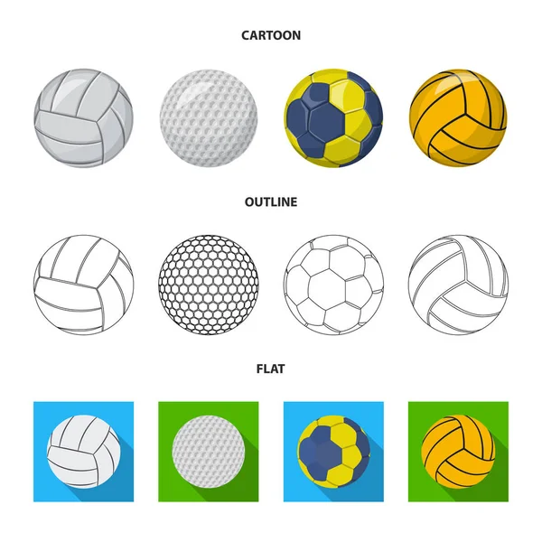 Vector illustration of sport and ball logo. Set of sport and athletic vector icon for stock. — Stock Vector