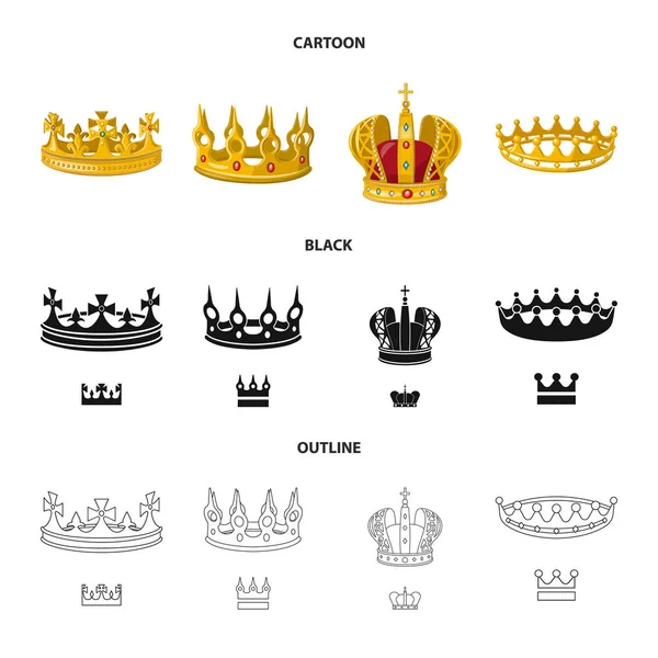 Vektorillustration av medeltida och adeln logotyp. Samling av medeltida och monarkin vektor ikon för lager. — Stock vektor