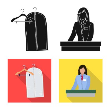 Çamaşırhane ve temiz simge vektör çizimi. Web için çamaşır ve giysi hisse senedi simgesi kümesi.