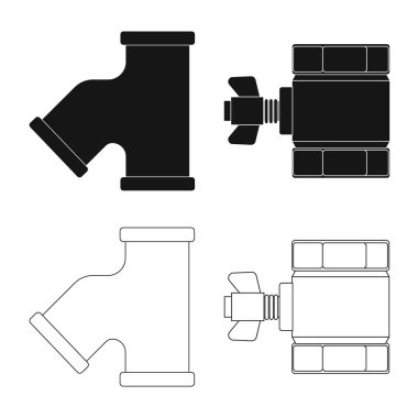 Boru ve tüp işareti tasarımını vektör. Boru ve boru hattı hisse senedi vektör çizim topluluğu.