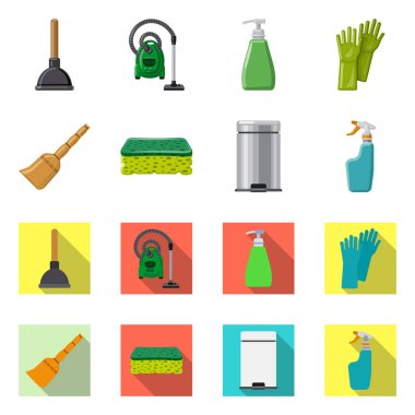 Temizlik ve servis simge vektör Illustration. Temizlik ve ev hisse senedi simgesi için web topluluğu.