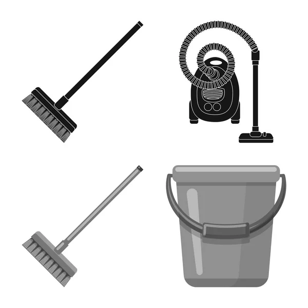 Ilustração vetorial do logotipo de limpeza e serviço. Conjunto de limpeza e ilustração do vetor do estoque doméstico . — Vetor de Stock