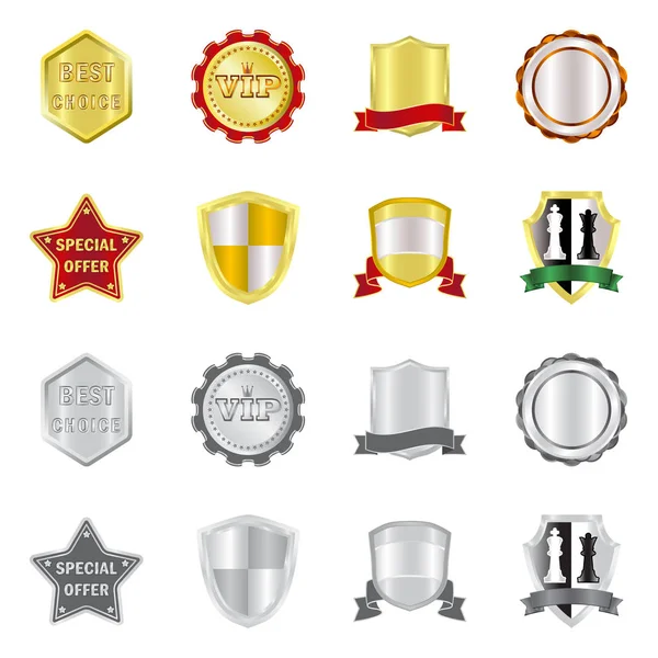 Illustration vectorielle de l'emblème et de l'icône du badge. Ensemble d'emblème et d'icône vectorielle autocollant pour stock . — Image vectorielle