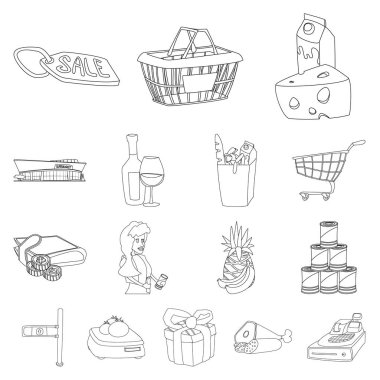 Yiyecek ve içecek simge vektör tasarımı. Gıda ve mağaza hisse senedi simgesi için web topluluğu.