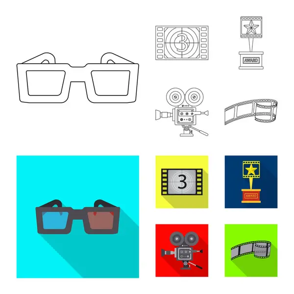 Objeto aislado de la televisión y el símbolo de filmación. Conjunto de televisión y visualización de imágenes vectoriales . — Vector de stock