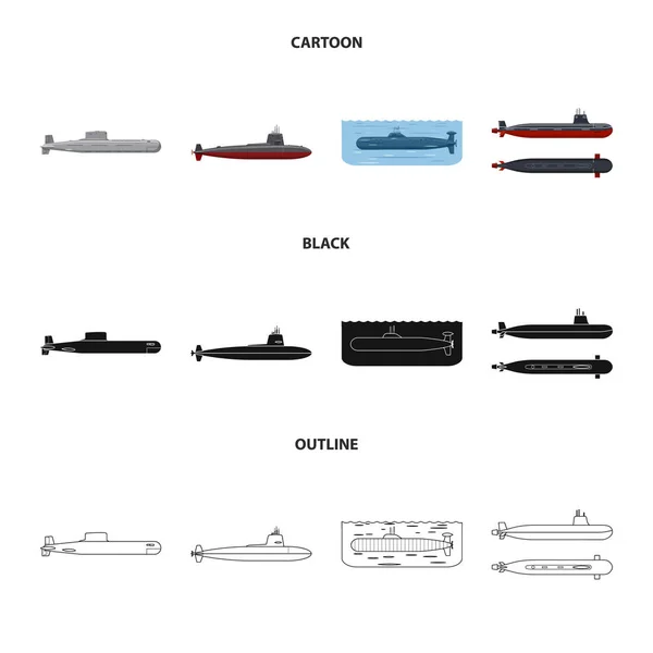 Diseño vectorial de guerra y símbolo del barco. Conjunto de guerra y vector de flota icono para stock . — Archivo Imágenes Vectoriales