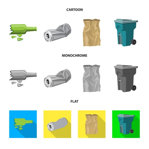 转储和排序图标的矢量设计。收集的转储和垃圾向量图标的股票. — 图库矢量图片