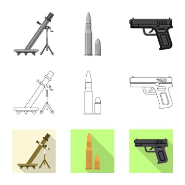 Silah ve silah logo vektör Illustration. Silah ve ordu hisse senedi vektör çizim topluluğu.