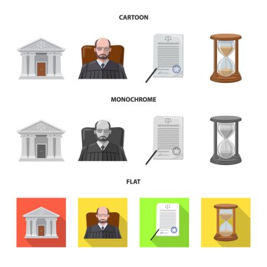 Hukuk ve avukat simge vektör tasarımı. Hukuk ve adalet hisse senedi simgesi web için kümesi.