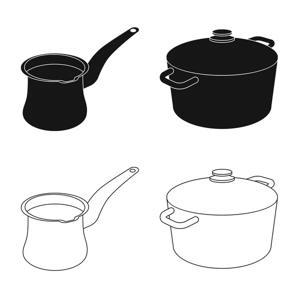 Ilustración vectorial de cocina y letrero de cocina. Conjunto de ilustración de vectores de cocina y electrodomésticos . — Archivo Imágenes Vectoriales