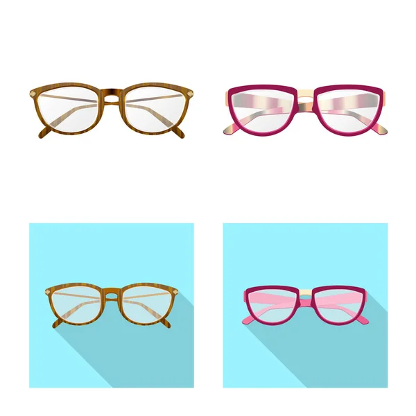 Objeto aislado de gafas y símbolo del marco. Colección de gafas y accesorio icono vectorial para stock . — Archivo Imágenes Vectoriales