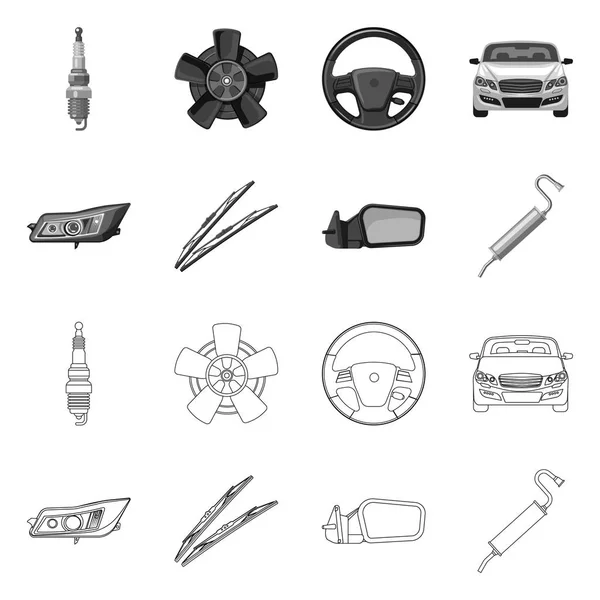 Vektorillustration des Auto- und Teilelogos. Set von Auto-und Auto-Vektor-Symbol für Aktien. — Stockvektor