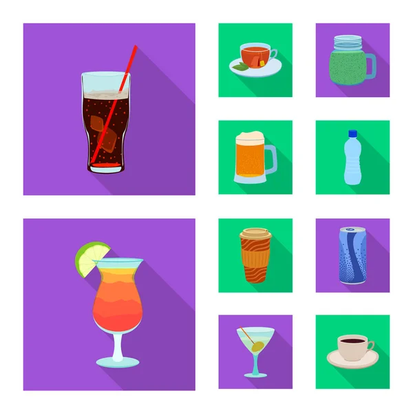 Vector design of drink and bar logo. Set of drink and party vector icon for stock. — Stock Vector