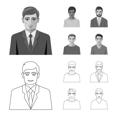 Saç modeli ve meslek simgesi yalıtılmış nesne. Hisse senedi için saç modeli ve karakter vektör simge kümesi.