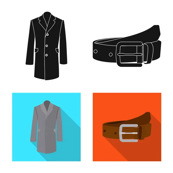 Objeto aislado del hombre y símbolo de la ropa. Colección de hombre y desgaste stock vector ilustración . — Vector de stock