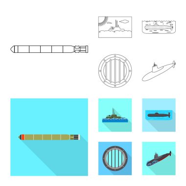 Savaş ve gemi logo vektör tasarımı. Savaş ve filo hisse senedi vektör çizim koleksiyonu.