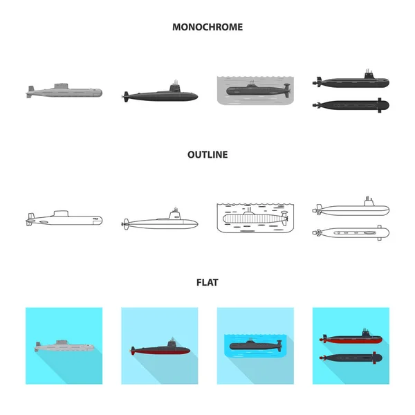 Ilustracja wektorowa ikony wojny i statku. Kolekcja wojny i floty wektor ikona na magazynie. — Wektor stockowy