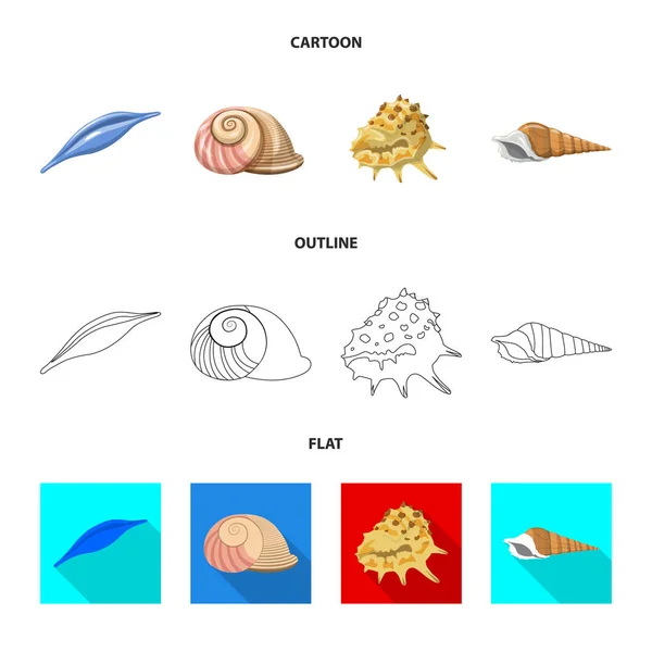 동물 장식 아이콘의 벡터 디자인입니다. 웹에 대 한 동물 및 바다 주식 기호 모음. — 스톡 벡터