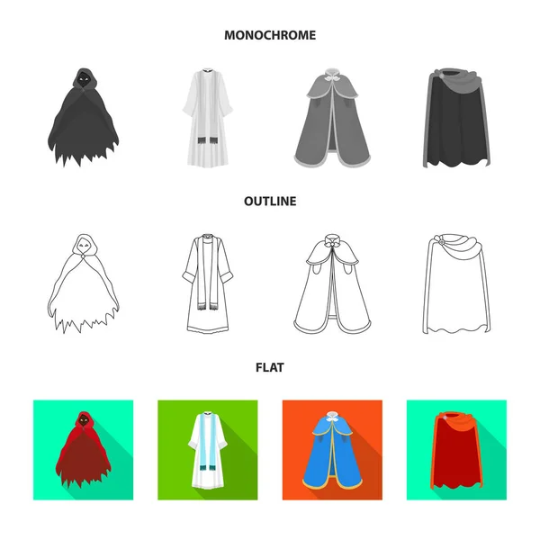 Diseño vectorial de material e icono de la ropa. Colección de material y prendas de vestir símbolo de tela . — Archivo Imágenes Vectoriales