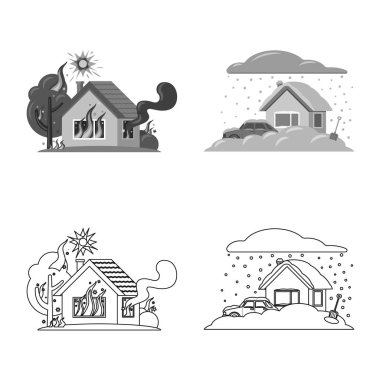 Doğal ve felaket simge vektör Illustration. Doğal topluluğu ve web için risk hisse senedi simgesi.