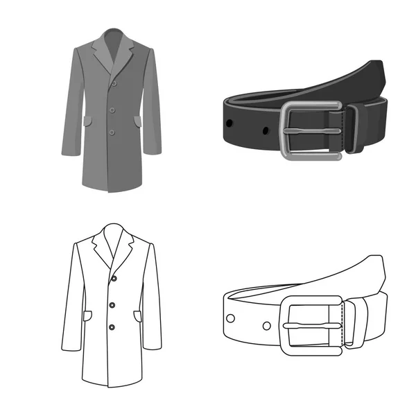 Vectorillustratie van mens en kleding logo. Collectie van mens en slijtage vector pictogram voor voorraad. — Stockvector