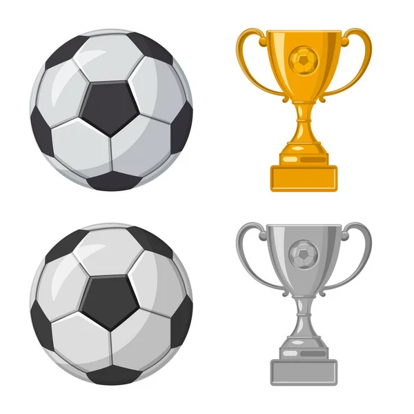 Vector illustration of soccer and gear symbol. Set of soccer and tournament vector icon for stock. — Stock Vector