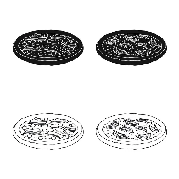 Vektorová design ikony pizzy a jídla. Kolekce od pizzy a Itálie vektorové ilustrace. — Stockový vektor