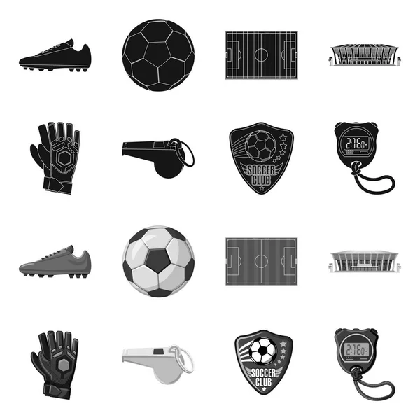 Isolado objeto de futebol e engrenagem ícone. Coleção de futebol e torneio ilustração vetor estoque . — Vetor de Stock