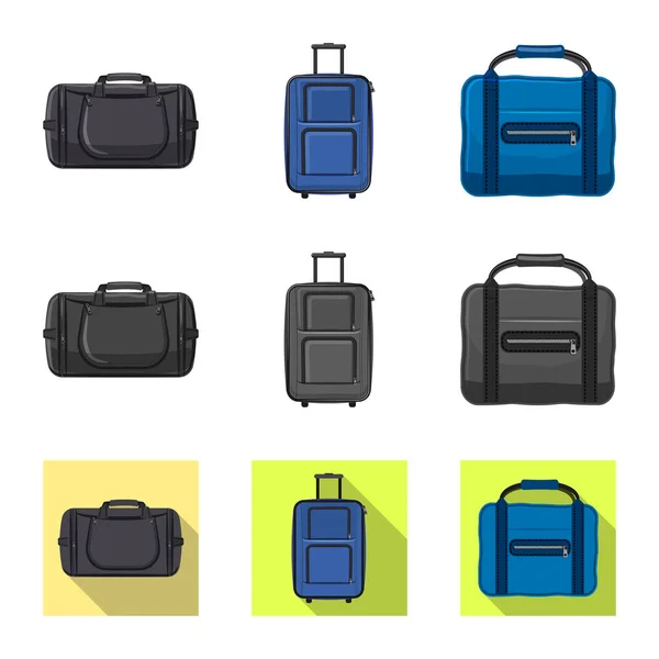 Ilustración vectorial del icono de maleta y equipaje. Conjunto de maleta y viaje stock vector ilustración . — Vector de stock