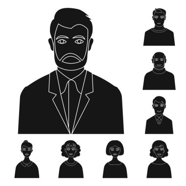 İşareti fotoğraf ve karakter çizimi vektör. Fotoğraf ve yüz hisse senedi simgesi için web topluluğu.