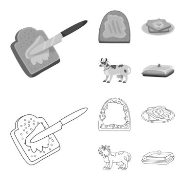 Kremsi yalıtılmış nesne ve ürün simgesi. Ayarla, krem ve çiftlik hisse senedi için vektör simgesi.