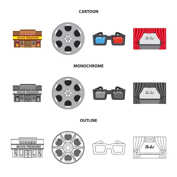 Vector ontwerp van televisie en filmen logo. Collectie van televisie en voorraad vectorillustratie weergeven. — Stockvector