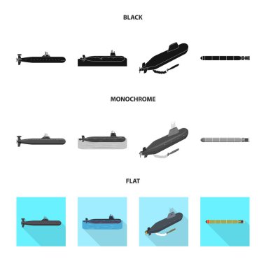 Savaş ve gemi simge vektör tasarımı. Savaş ve web için filo hisse senedi simgesi.