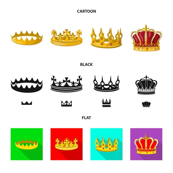 Isolerade objekt av medeltida och adeln symbol. Samling av medeltida och monarkin lager vektorillustration. — Stock vektor