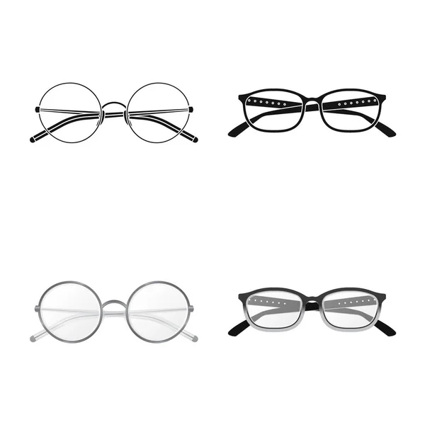 Illustration vectorielle des lunettes et du symbole du cadre. Collection de lunettes et accessoires illustration vectorielle de stock . — Image vectorielle