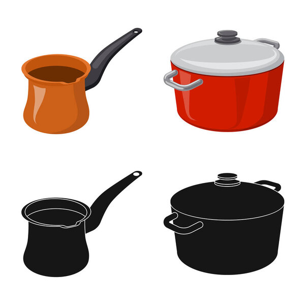 Векторная иллюстрация кухни и знака повара. Набор векторных иллюстраций для кухни и прибора
.