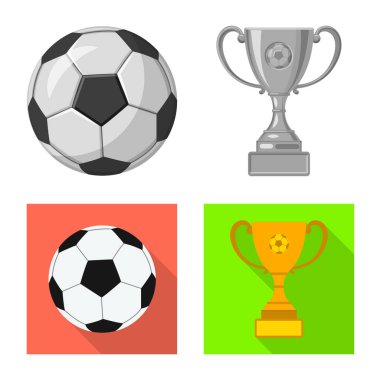 Vektör çizimi futbol ve dişli işareti. Futbol ve turnuva hisse senedi vektör çizim seti.
