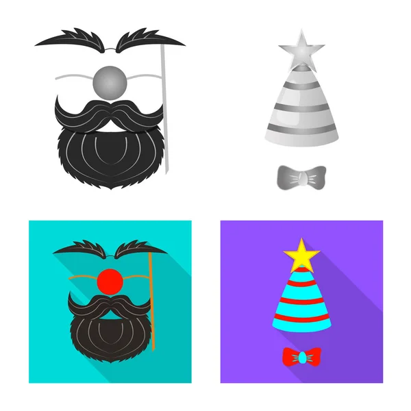 Diseño vectorial del icono de fiesta y cumpleaños. Conjunto de fiesta y celebración icono de vector para la acción . — Archivo Imágenes Vectoriales